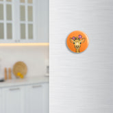 Blumentiere – Giraffe – Camelopardalis – Magnet rund – Kunststoff